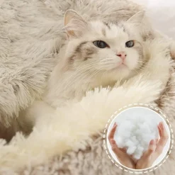 DOWNYPAWS - Panier - rond tissu peluche extra-doux