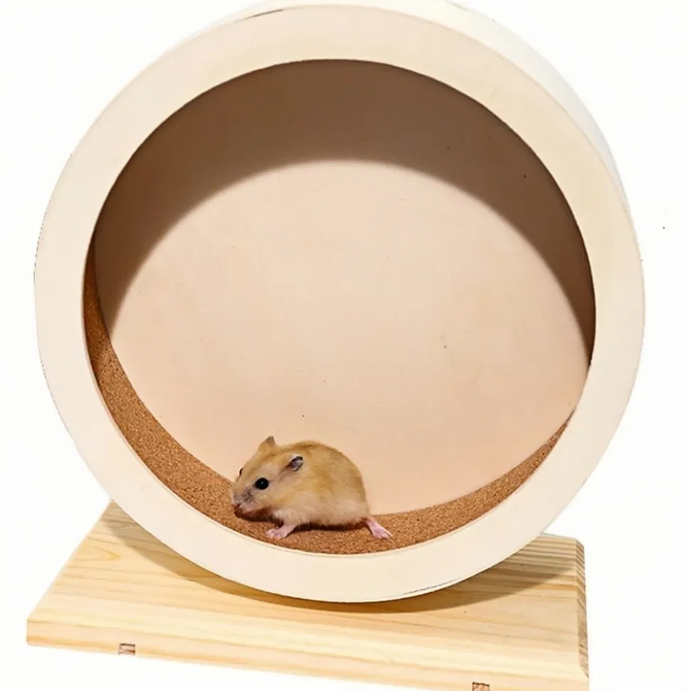 DOWNYPAWS - Roue d'exercice - silencieuse en bois