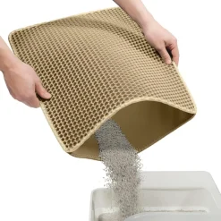 DOWNYPAWS - Tapis de litière pour chat kaki 40*50cm