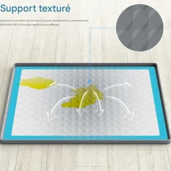 DOWNYPAWS - Tapis d'entraînement en silicone pour chiens et chats - 61 x 61 cm - anti - éclaboussures - livré avec quatre clips