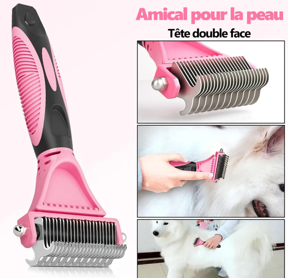 DTOPBUYAGE - Brosse de toilettage pour chien & peigne à démêler pour chat
