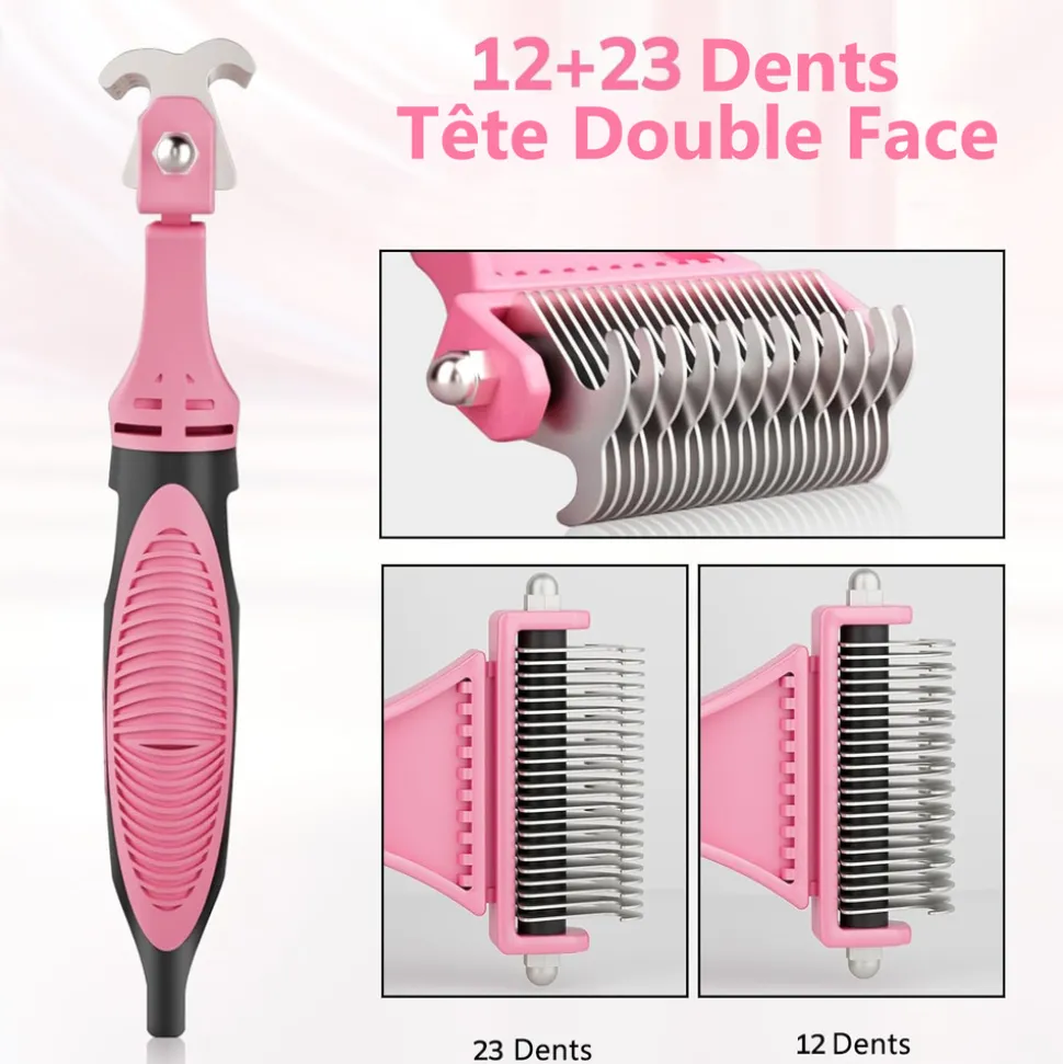 DTOPBUYAGE - Brosse de toilettage pour chien & peigne à démêler pour chat