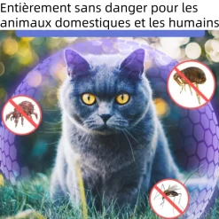 DTOPBUYAGE - Collier anti-puces et anti-tiques dtopbuyage pour chats et chiens