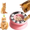 DTOPBUYAGE - Gamelle pour chat - surélevée avec support, jouet puzzle interactif