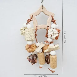 DTOPBUYAGE - Jouets mâcher perroquet naturel lot de 2