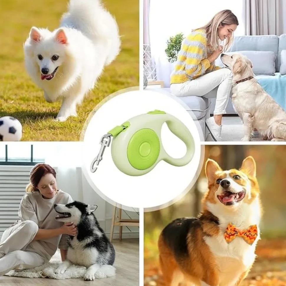 DTOPBUYAGE - Laisse rétractable antidérapante pour chiens