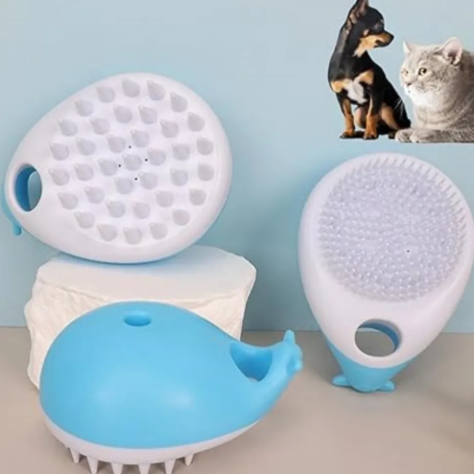 DTOPBUYAGE - Lot de 2 brosse de bain pour chien et chat en forme de baleine dtopbuyage
