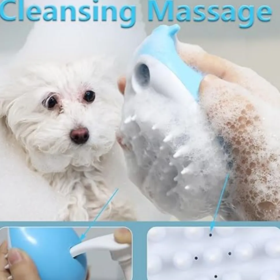 DTOPBUYAGE - Lot de 2 brosse de bain pour chien et chat en forme de baleine dtopbuyage