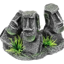 DTOPBUYAGE - Ornement aquarium statue moai en résine