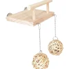 DTOPBUYAGE - Perchoir en bois pour oiseaux