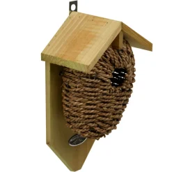 ESSCHERT DESIGN - Nichoir en jonc de mer, ø du trou 35mm. Pour oiseaux troglodyte.