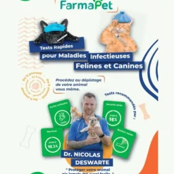 FARMAPET - Test rapide 2 en 1 détection maladie respiratoires du chat - farmapet 10 tests