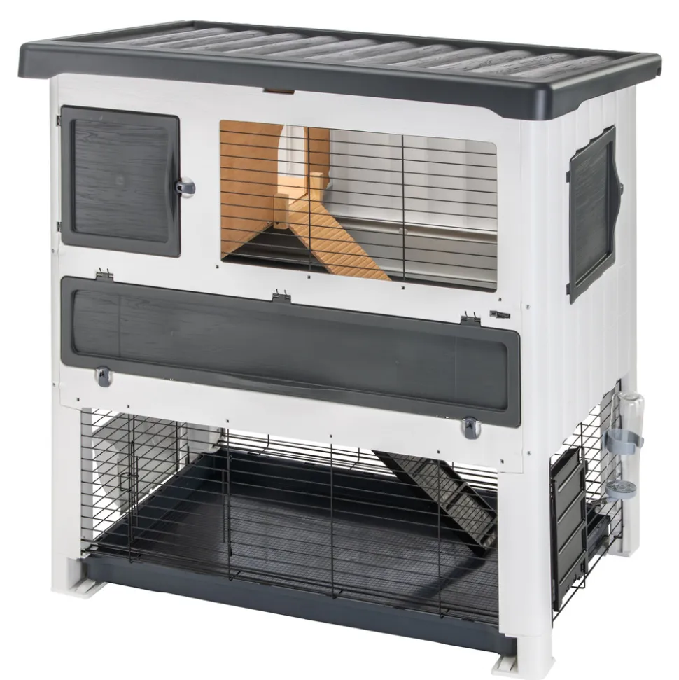 Ferplast cage lapin grand lodge 140 plus, clapier extérieur 2 étages, lapins, cochons d'inde, enclos pour lapins animaux