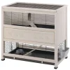 FERPLAST - Clapier d'intérieur Cottage en bois blanc : L.108xl.59xH.102,5cm