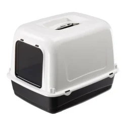 FERPLAST - Maison de toilette pour chat clear cat 10 - plastique - filtre a charbon actif - porte - ferplast