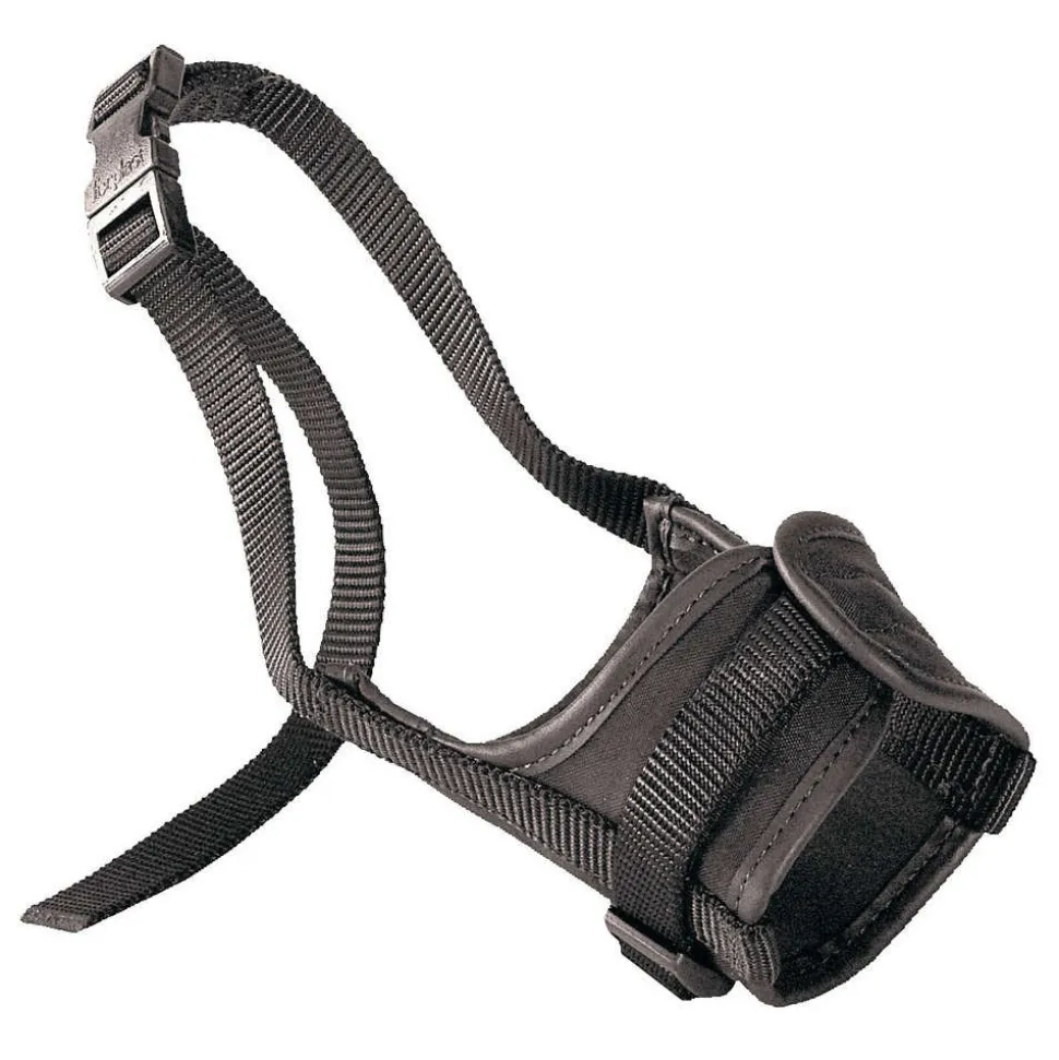 FERPLAST - Muselière en nylon noir Safe small. Tour de cou 30 à 37 cm