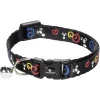 FLAMINGO - Collier réglable de 20 à 35 cm noir avec motif souris pour chat