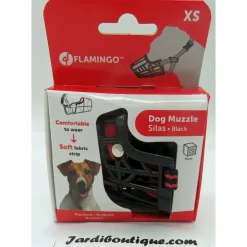 FLAMINGO - Muselière silas xs noir. 24 cm 30-38 cm. Pour chien.