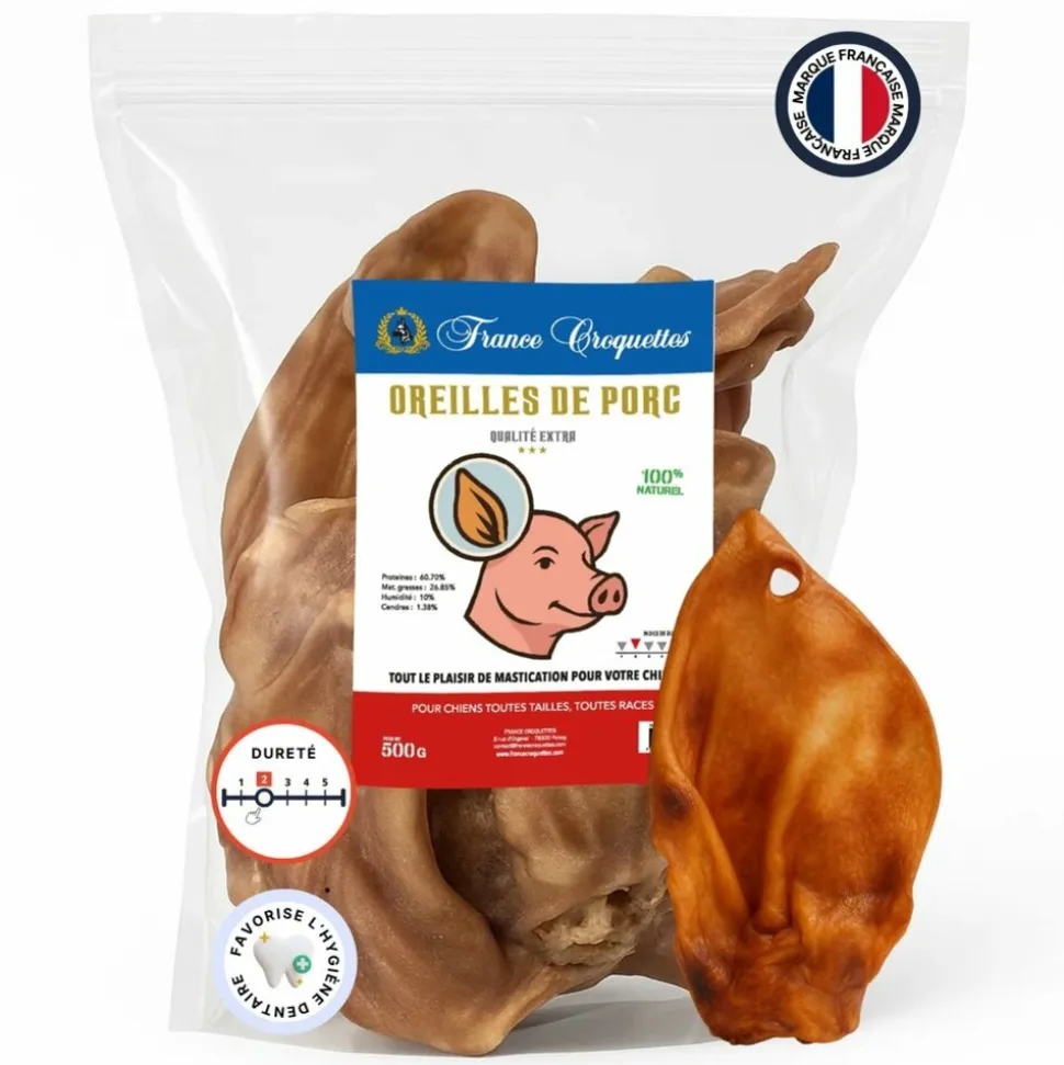FRANCE CROQUETTES - Oreille de porc 3x500g - france croquettes