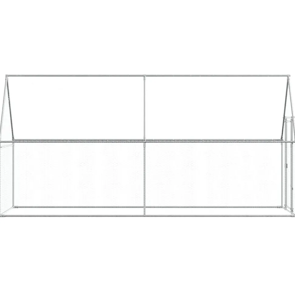 HELLOSHOP26 - Cage pour poules argenté 400 x 100 x 190 cm acier galvanisé argent