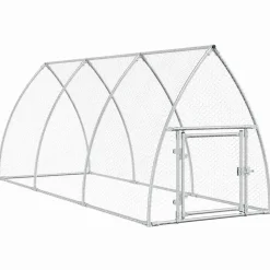 HELLOSHOP26 - Cage pour poules argenté 300 x 105 x 120 cm acier galvanisé argent