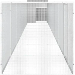 HELLOSHOP26 - Cage pour poules 700 x 91 x 100 cm acier galvanisé gris