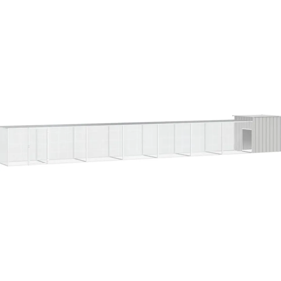 HELLOSHOP26 - Cage pour poules 800 x 91 x 100 cm acier galvanisé gris