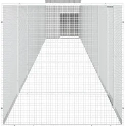 HELLOSHOP26 - Cage pour poules 800 x 91 x 100 cm acier galvanisé gris