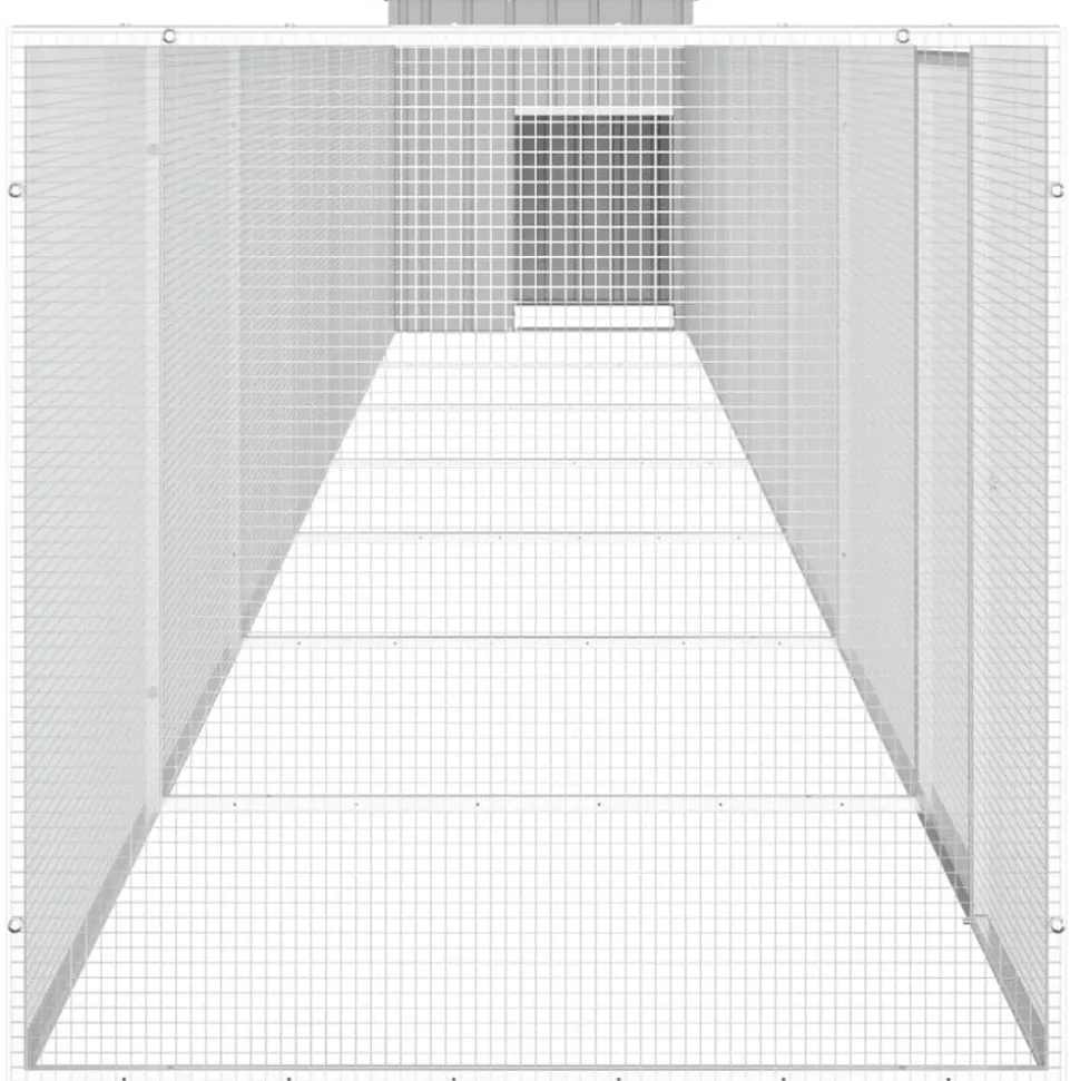 HELLOSHOP26 - Cage pour poules 800 x 91 x 100 cm acier galvanisé gris