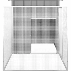 HELLOSHOP26 - Cage pour poules 200 x 91 x 100 cm acier galvanisé gris