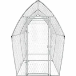 HELLOSHOP26 - Cage pour poules argenté 400 x 105 x 182 cm acier galvanisé argent