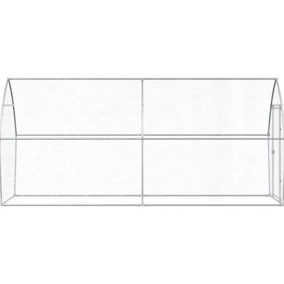 HELLOSHOP26 - Cage pour poules argenté 400 x 105 x 182 cm acier galvanisé argent