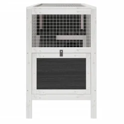 HELLOSHOP26 - Clapier 103 x 44 x 69,5 cm bois de pin massif gris