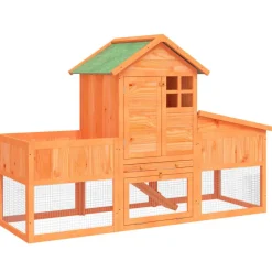 HELLOSHOP26 - Clapier 170 x 63 x 113 cm bois de pin massif marron