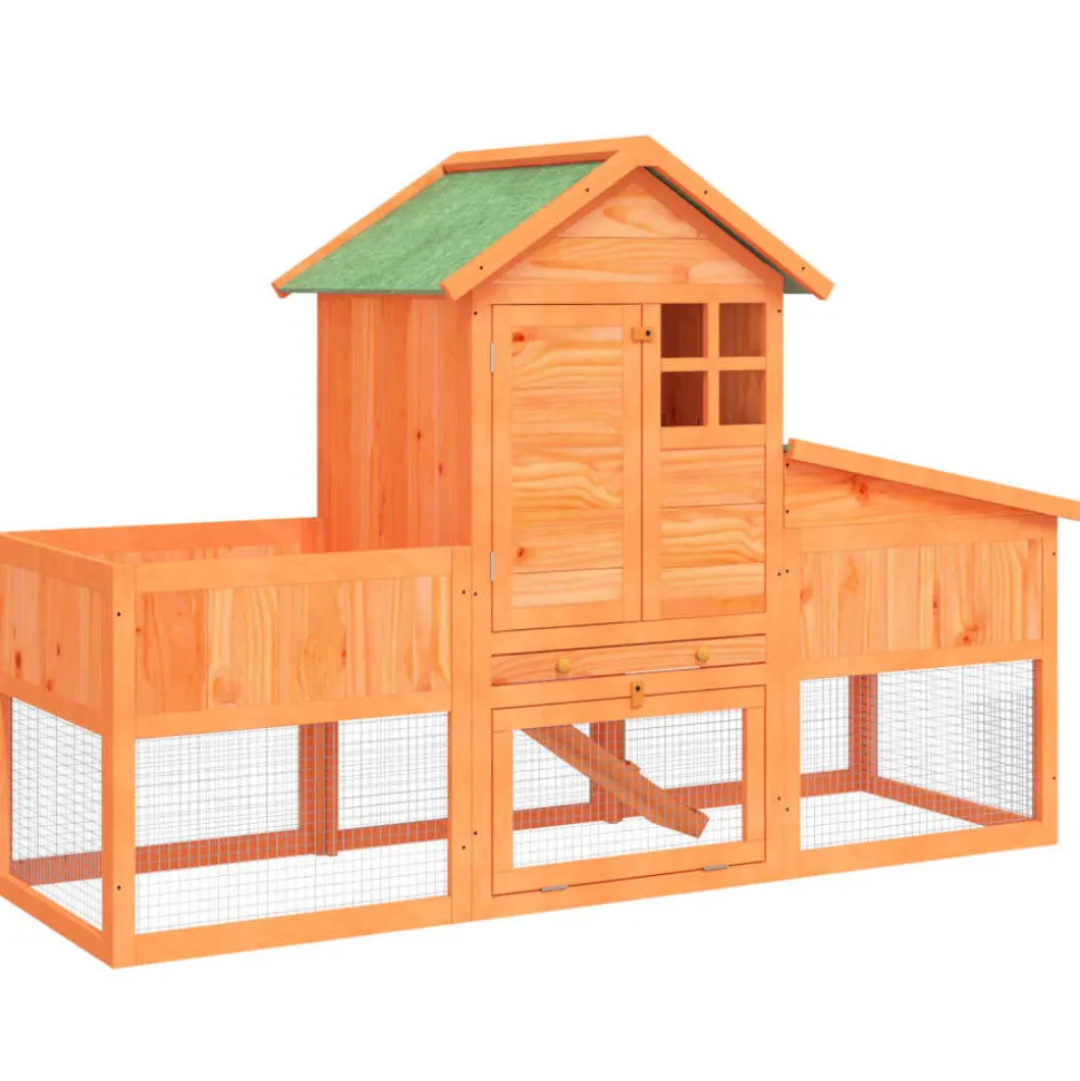 HELLOSHOP26 - Clapier 170 x 63 x 113 cm bois de pin massif marron