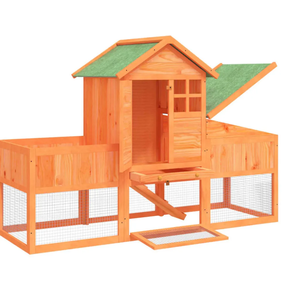 HELLOSHOP26 - Clapier 170 x 63 x 113 cm bois de pin massif marron