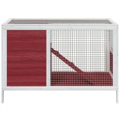 HELLOSHOP26 - Clapier moka 103 x 44 x 69,5 cm bois de pin massif marron
