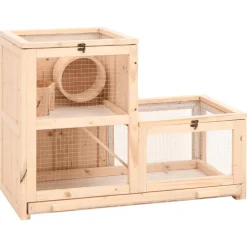 HELLOSHOP26 - Cage à hamster 81 x 40 x 60 cm bois massif de sapin marron