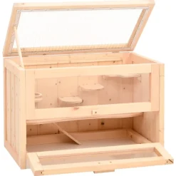 HELLOSHOP26 - Cage à hamster 60 x 35,5 x 42 cm bois massif de sapin marron