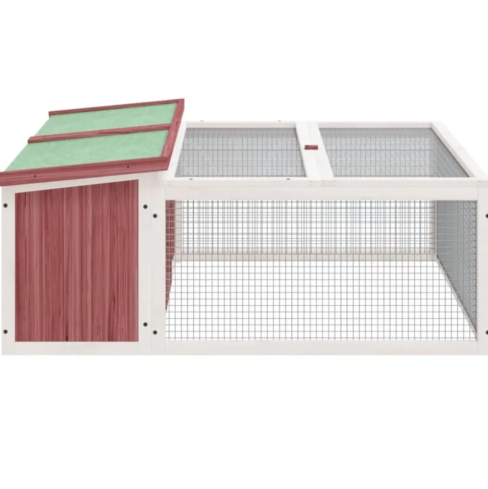 HELLOSHOP26 - Clapier moka 117,5 x 97 x 47,5 cm bois de pin massif marron