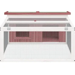 HELLOSHOP26 - Clapier moka 117,5 x 97 x 47,5 cm bois de pin massif marron