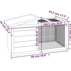 HELLOSHOP26 - Clapier 100,5 x 54 x 55 cm bois de pin massif marron