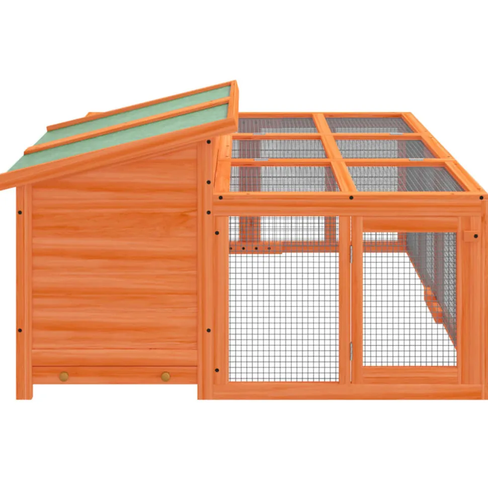HELLOSHOP26 - Clapier 144 x 123 x 67,5 cm bois de pin massif marron