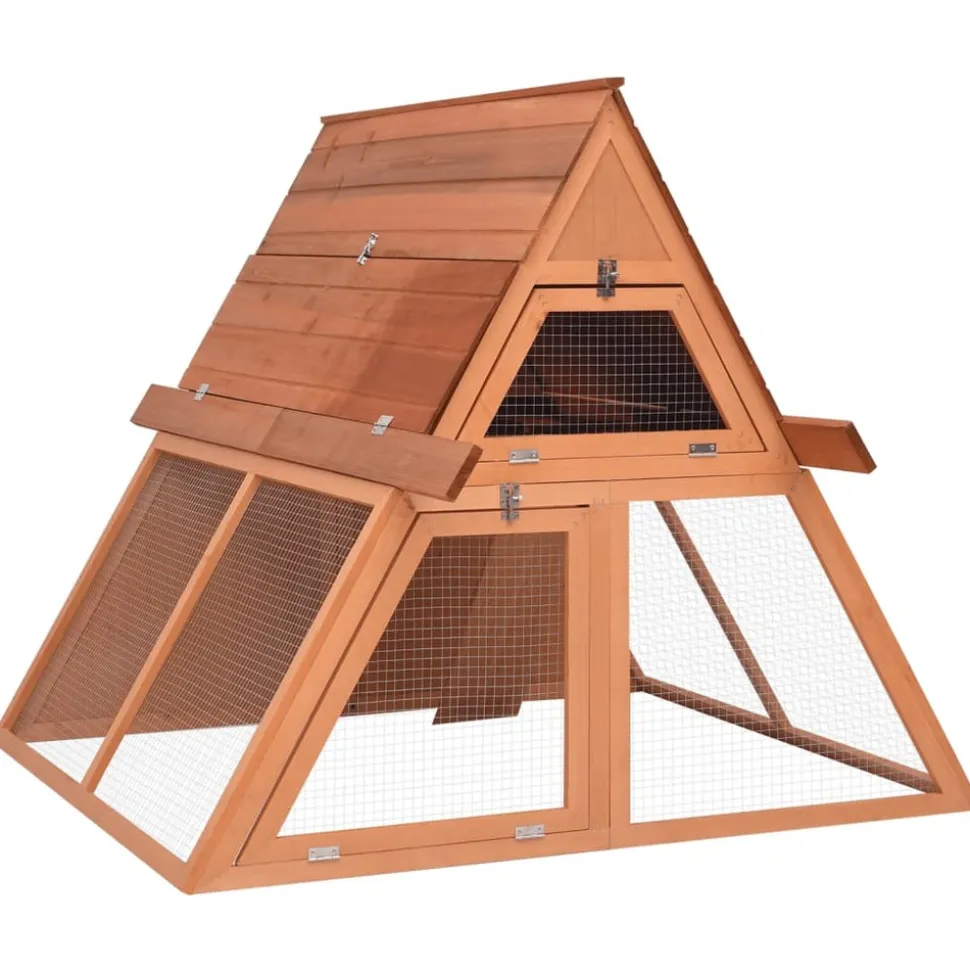 HELLOSHOP26 - Clapier 152 x 127 x 109,5 cm bois de sapin massif marron