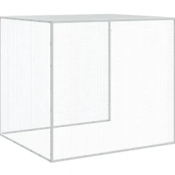 HELLOSHOP26 - Poulailler enclos cage poules avec toit clair 803 x 98 x 90 cm acier galvanisé gris