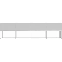 HELLOSHOP26 - Poulailler enclos cage poules d'extérieur 2 x 8 x 2 m acier galvanisé argent