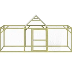 HELLOSHOP26 - Poulailler enclos cage poules 300 x 100 x 150 cm bois de pin massif imprégné marron