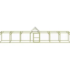 HELLOSHOP26 - Poulailler enclos cage poules 700 x 100 x 150 cm bois de pin massif imprégné marron