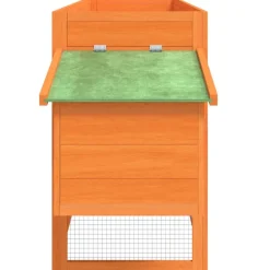 HELLOSHOP26 - Poulailler enclos cage poules 204 x 50 x 84 cm bois massif de pin marron