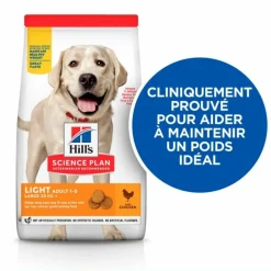 HILL'S - Croquettes chien science plan adulte light large poulet - hill's 18 kg
